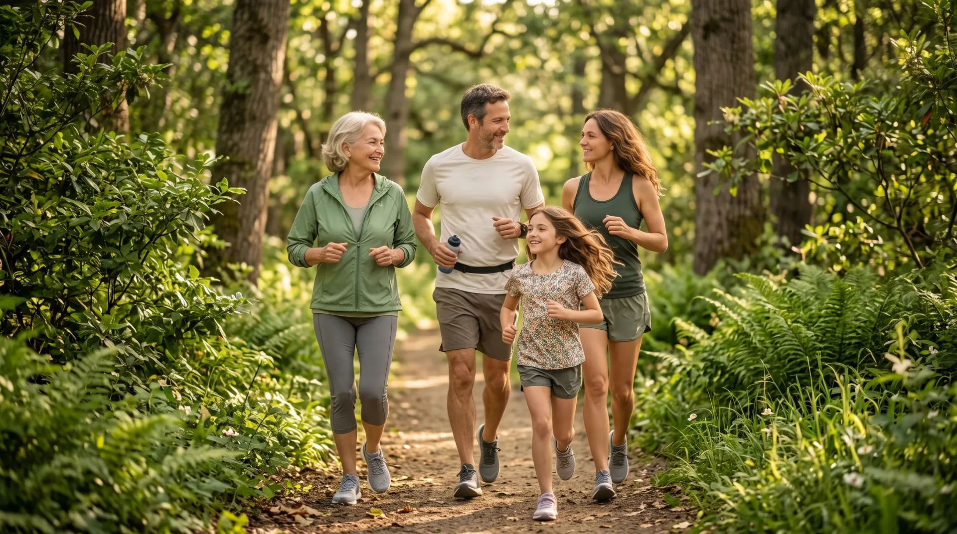 A family walking together outdoors